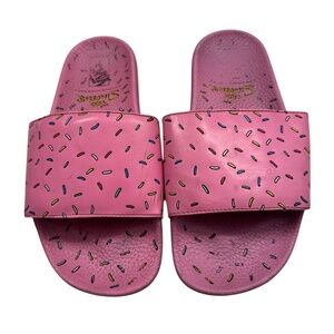 Vans x The Simpson Pink D'OH -NUTS w/ sprinkles slip on sandals Men Size 8
